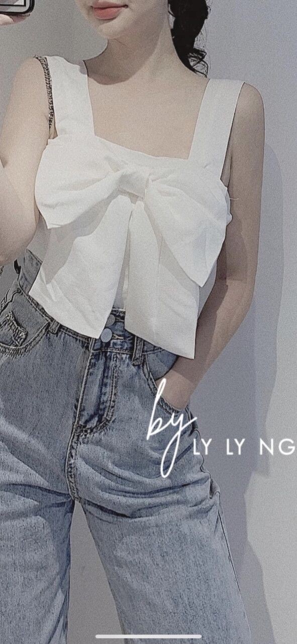 Áo 2 dây bản to nơ ngực | BigBuy360 - bigbuy360.vn