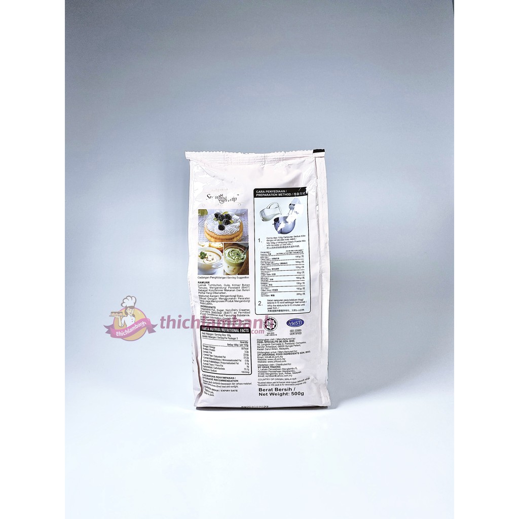 Bột whipping cream Malaysia 100g