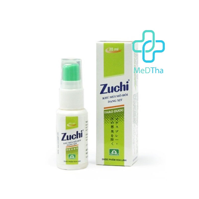 Zuchi xịt nách - Xịt khử mùi cơ thể, dưỡng trắng da, giảm tiết mồ hôi (Chai 20ml) Dược Hoa linh [Chính hãng]