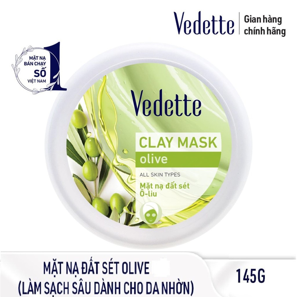 🥝 MẶT NẠ ĐẤT SÉT 145g CÁC LOẠI VEDETTE