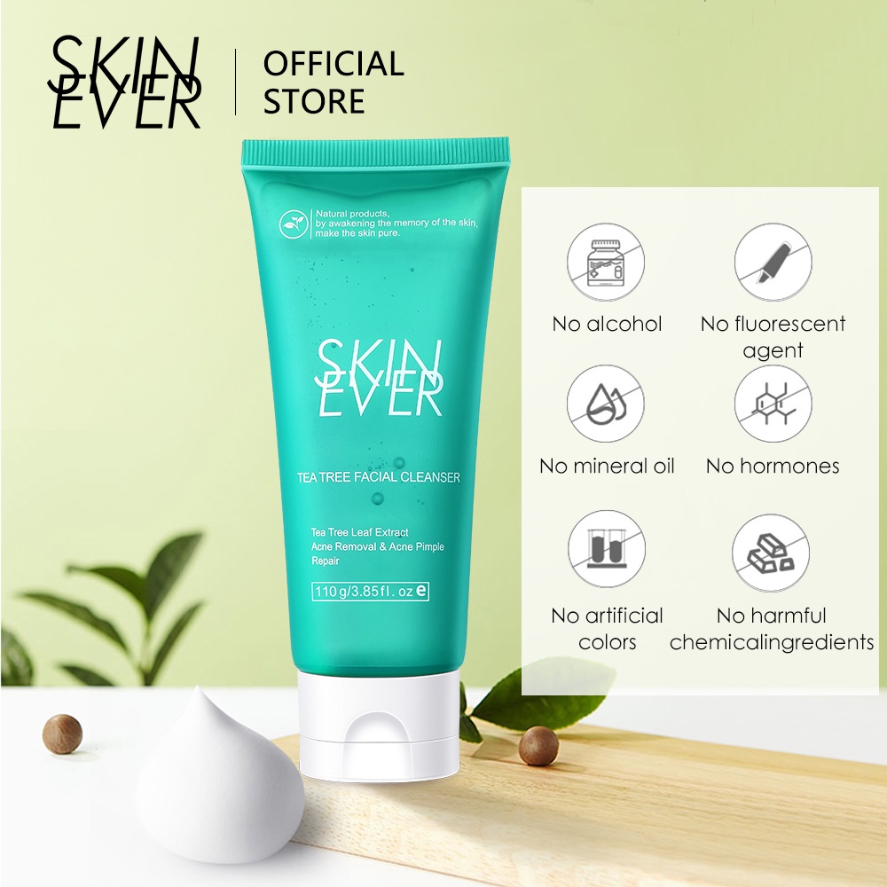 Sữa rửa mặt SKIN EVER chiết xuất từ trà xanh dưỡng ẩm kiềm dầu làm sạch sâu 110g