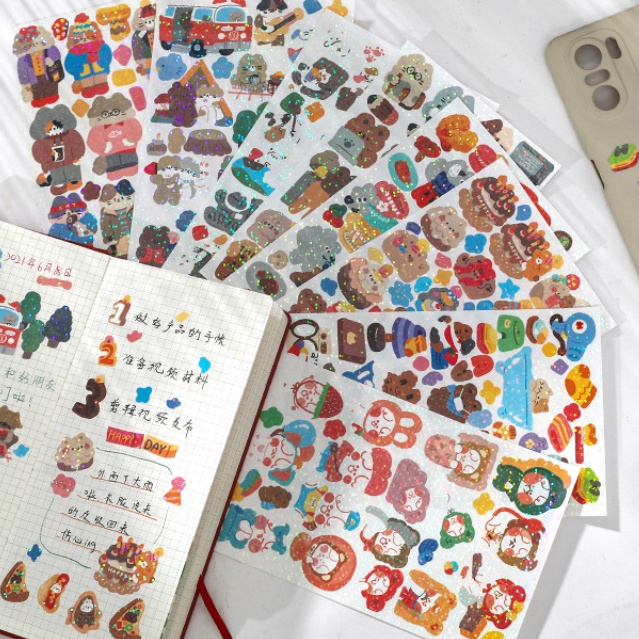 PeachSticker Dán Trang Trí Nhật Ký/Album Tự Làm Hình Trái Đào Dễ Thương 8 Kiểu Khác Nhau