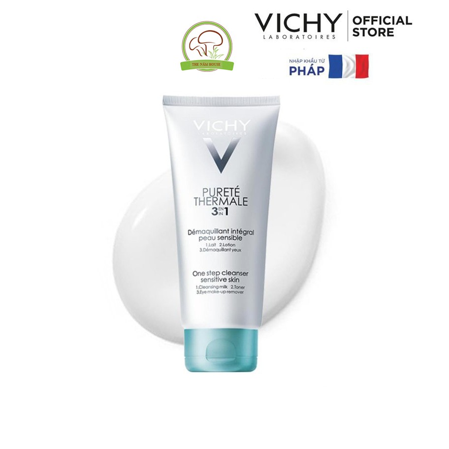 Sữa rửa mặt Vichy Purete Thermal 3 in 1 One Step Cleanser Sensitive Skin And Eyes-Sữa rửa mặt tẩy trang 3 in 1 Vichy