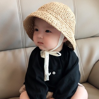 Mũ cói phong cách Hàn Quốc cho bé yêu