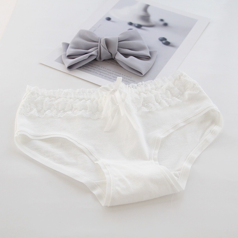 Quần Lót Nữ - Quần Lót Nữ Cotton DAN STORE combo 4 chiếc dễ thương tông XANHTRANG