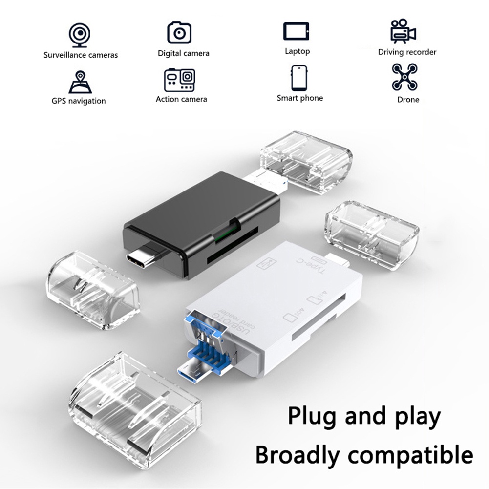 Type-C & Micro USB 6 trong 1 Đầu đọc thẻ OTG Ổ đĩa flash USB2.0 Universal OTG TF / SD Card tốc độ cao | BigBuy360 - bigbuy360.vn