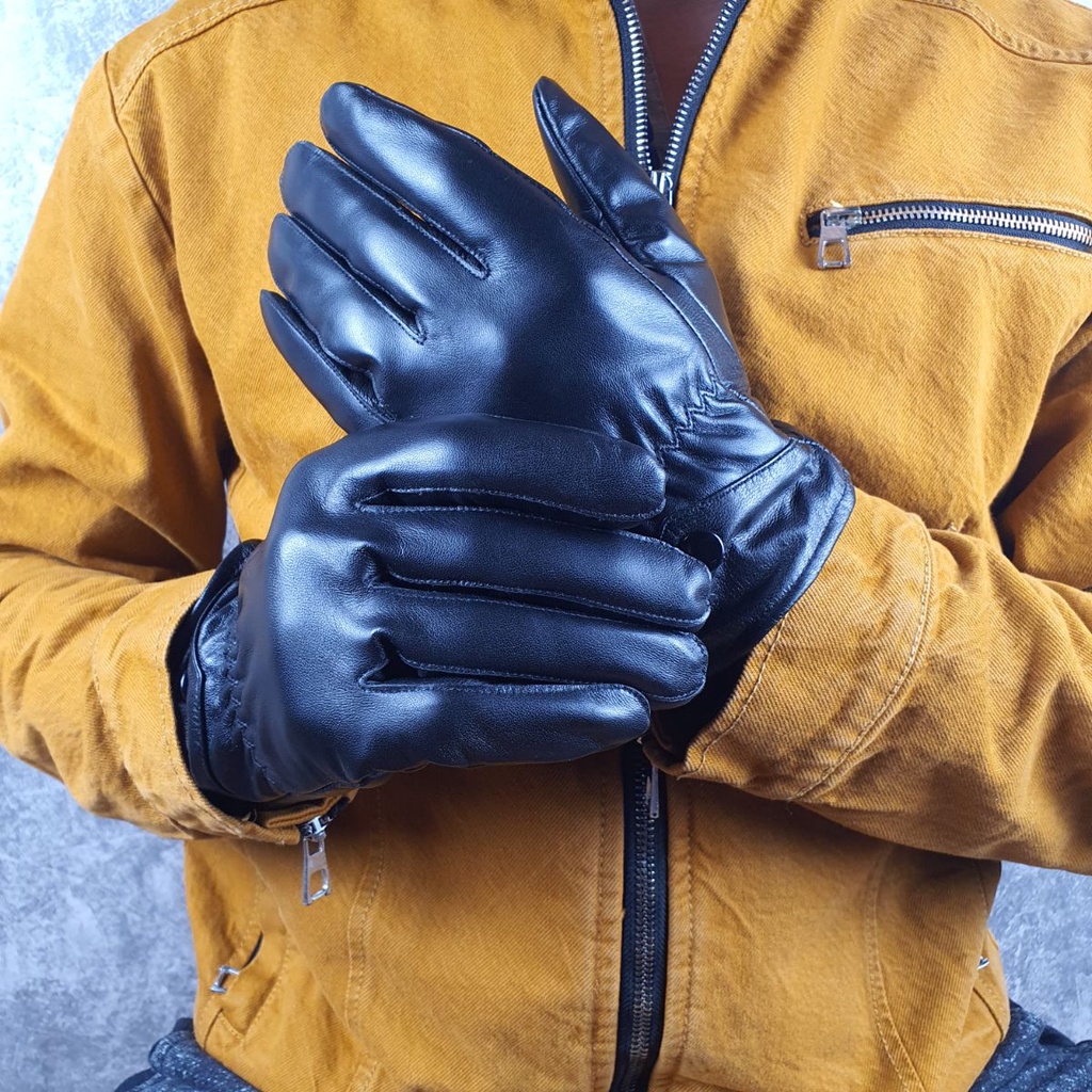 Găng tay nam da cừu thật GL105VB  - 100% da thật, BH 3 năm