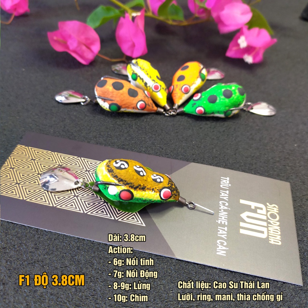 Mồi câu nhái hơi F1 độ, phiên bản giới hạn, dài 3.8cm, nguyên liệu nhập khẩu Thái Lan