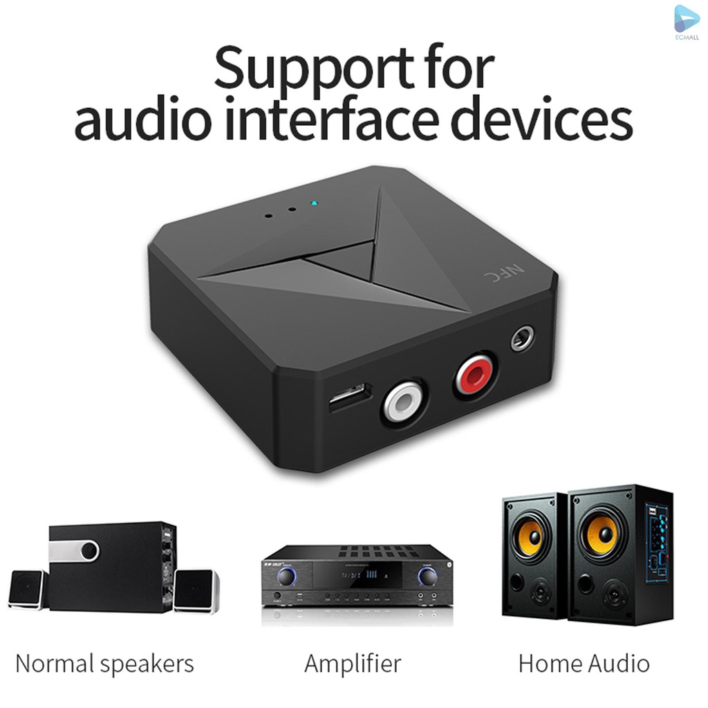 M21 2 in 1 Bluetooth 5.0 Transmitter Receiver Wireless Audio Adapter 3.5mm AUX 2RCA Music Adapter with Microphone for TV Headphone Speaker Car Stereo Home Audio System