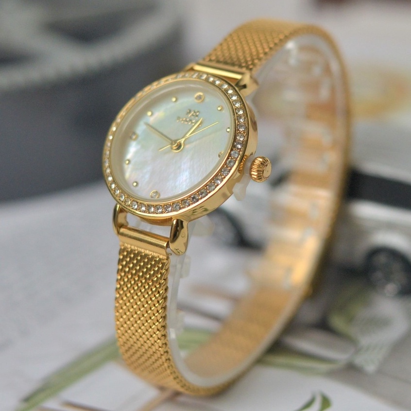 Đồng hồ nữ dây kim loại Mike 8401L mặt tròn chính hãng, chống nước bảo hành 12 tháng