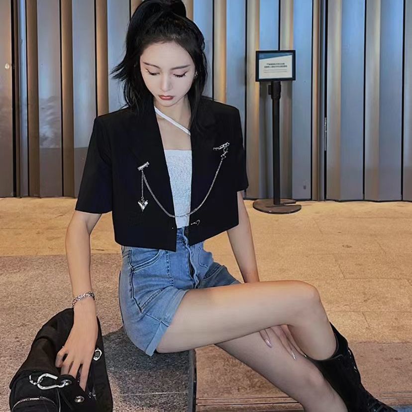 Áo Khoác Vest Tay Ngắn Phong Cách Mới Cho Nữ