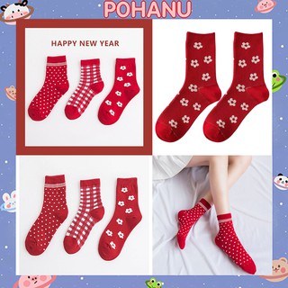 Set 3 đôi tất đỏ sắc xuân, Noel TN111