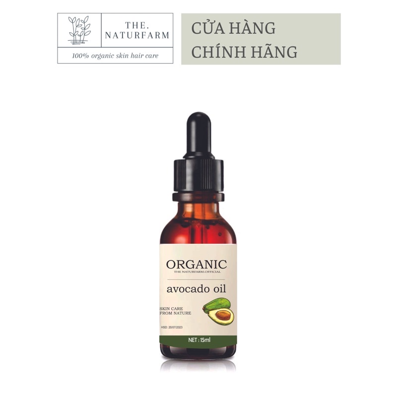 Dầu trái bơ organic 15ml (Avocado Oil) tinh chất bơ siêu dưỡng da nguyên chất Organic