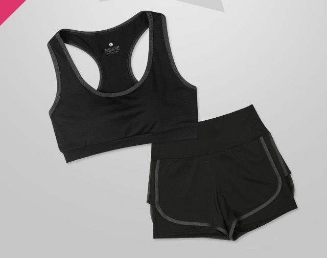 QQ 001-150 Bộ đồ bơi nữ thể thao ba mảnh của nữ sinh-Bộ Tập Gym, Yoga, Thể Dục Nữ  - Set Quần Đùi + Áo Bra | BigBuy360 - bigbuy360.vn