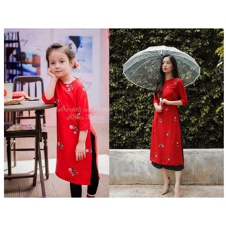 Áo dài cao cấp Đũi thêu