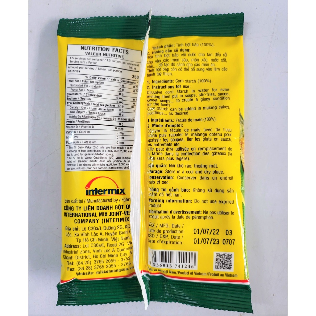 TINH BỘT BẮP Hương Xưa  MIKKO Corn Starch