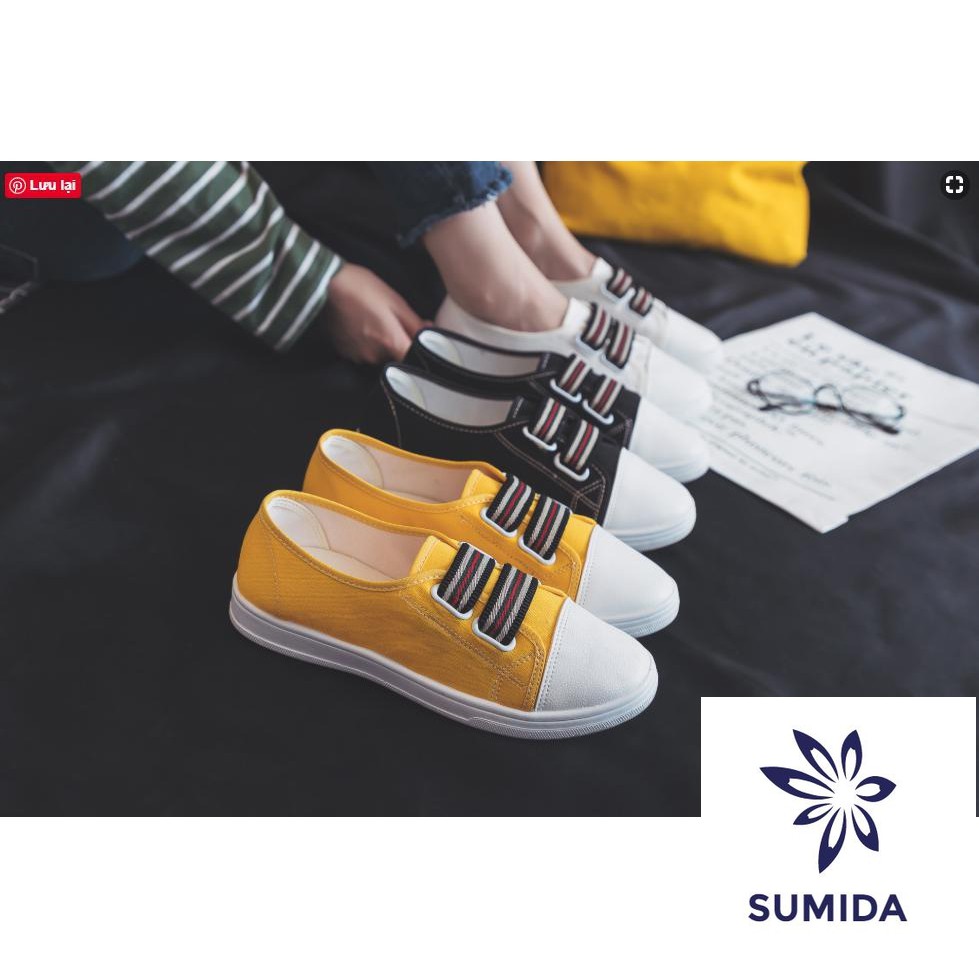 Giầy mọi lười thể thao chun ngang giầy slip on vải nữ Hàn Quốc cao cấp đẹp giá rẻ 318 GVNU03