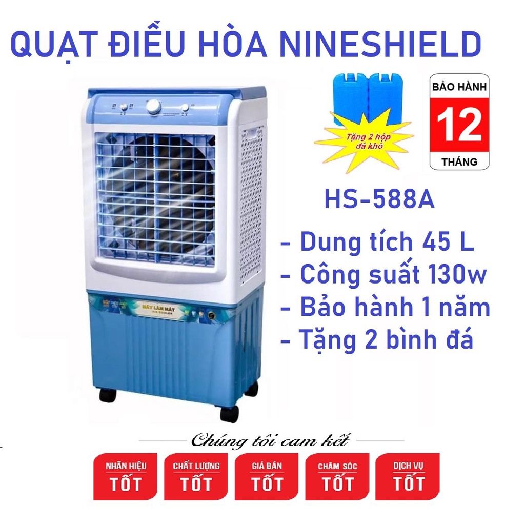 QUẠT ĐIỀU HOÀ HƠI NƯỚC NINESHIELD MÃ HS-558A MẪU 45 LÍT