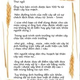 Ống hút cỏ lúa mạch - 100 cây