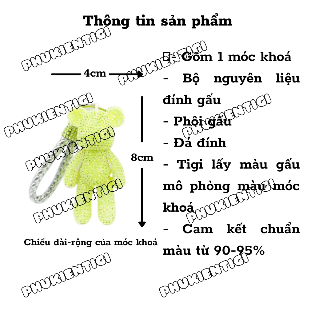 [Mã LIFEXANH03 giảm 10% đơn 500K] Móc khoá gấu đính đá, gấu bearbrick siêu rẻ