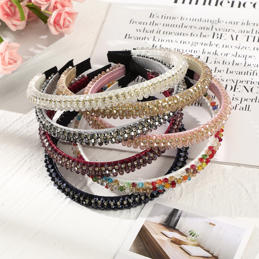 Băng Đô Cài Tóc Đính Đá Pha Lê Lấp Lánh Phong Cách Thời Trang Hàn Quốc Cho Nữ