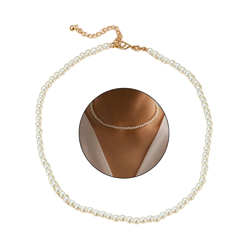Vòng cổ choker đính ngọc trai giả đẹp mắt điều chỉnh được thời trang cho nữ