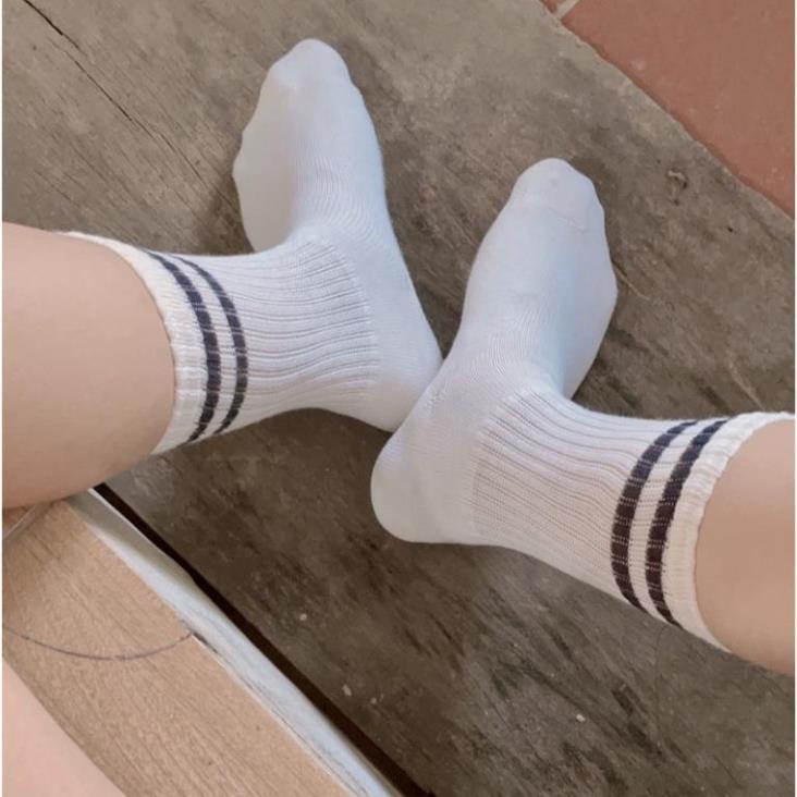 Tất trơn cao cổ 2 màu đen trắng bassic chất cotton thoáng mát