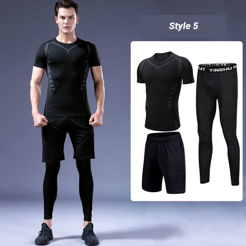 Bộ Đồ Bơi 3 Món Áo Tay Dài + Quần Short + Quần Dài Nhanh Khô Thời Trang Cho Nam