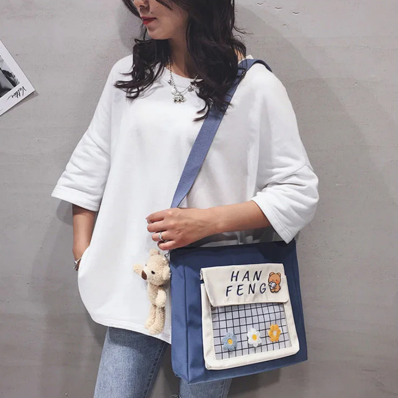 Túi Vải Canvas Đeo Chéo Phong Cách Hàn Quốc Trẻ Trung Dành Cho Nữ | BigBuy360 - bigbuy360.vn