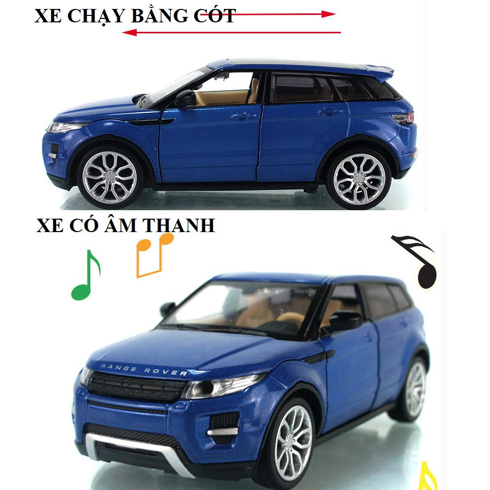 Xe mô hình Ranger rover tỉ lệ 1:32 bằng sắt xe chạy cót mở được cửa có âm thanh và đèn