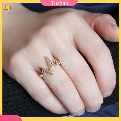 Nhẫn hình mũi tên zigzag bằng hợp kim thời trang unisex