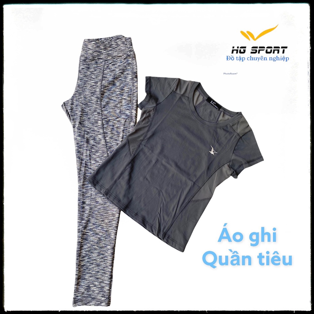 Đồ Tập Gym Bộ Đồ Tập Yoga , Thể Thao Nữ Quần Dài Lưng Cao, Áo Ngắn Tay Hg Sport SD05