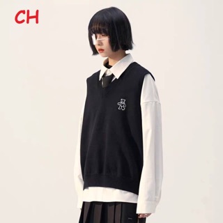 Sét áo gile gấu+ sơ mi cavat CH12