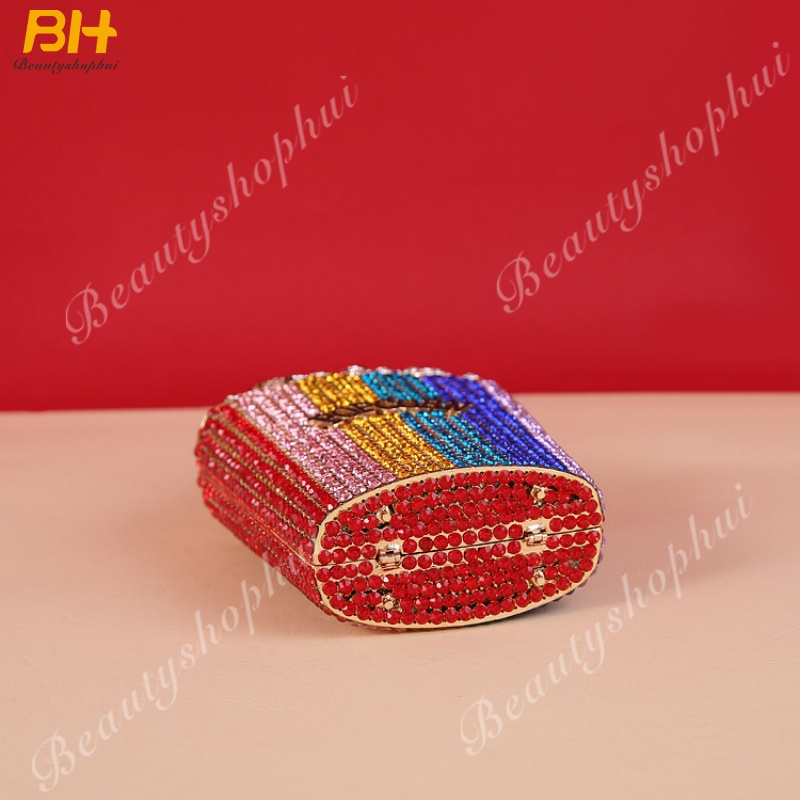 Túi Đựng Điện Thoại Di Động Hình Bắp Rang Bơ Đính Đá Pha Lê Dễ Thương Sáng Tạo