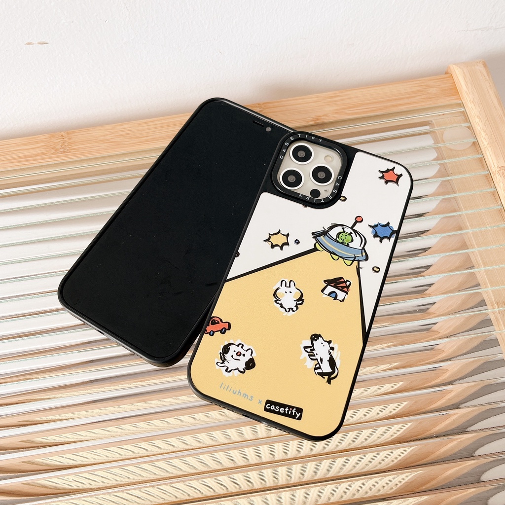 Ốp Lưng Chống Sốc Hình Người Ngoài Hành Tinh Cho iPhone 14 / 13 / 12 / 11 / X / 8 / 7P