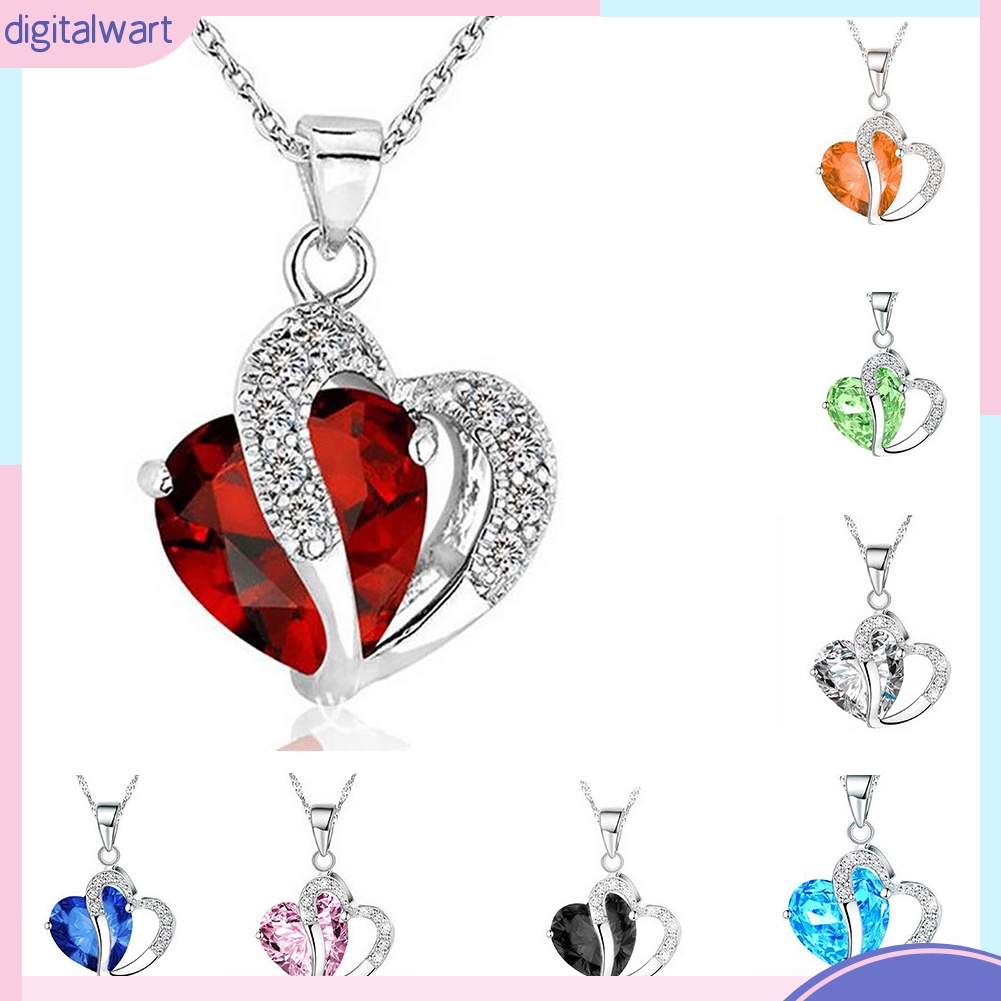 Dây Chuyền Mặt Trái Tim Đính Đá Thời Trang Cho Nữ