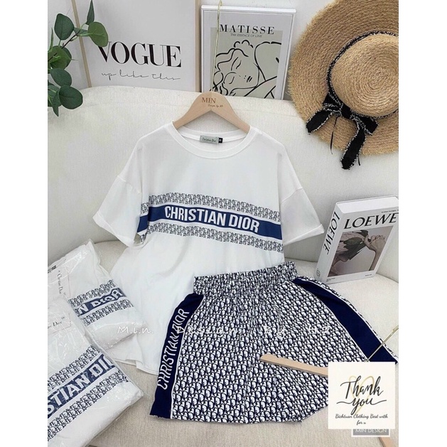 Set Đồ Nữ , Bộ Nữ Cộc Di.or Xuất Áo Cotton Chuẩn From Kèm Ảnh Thật