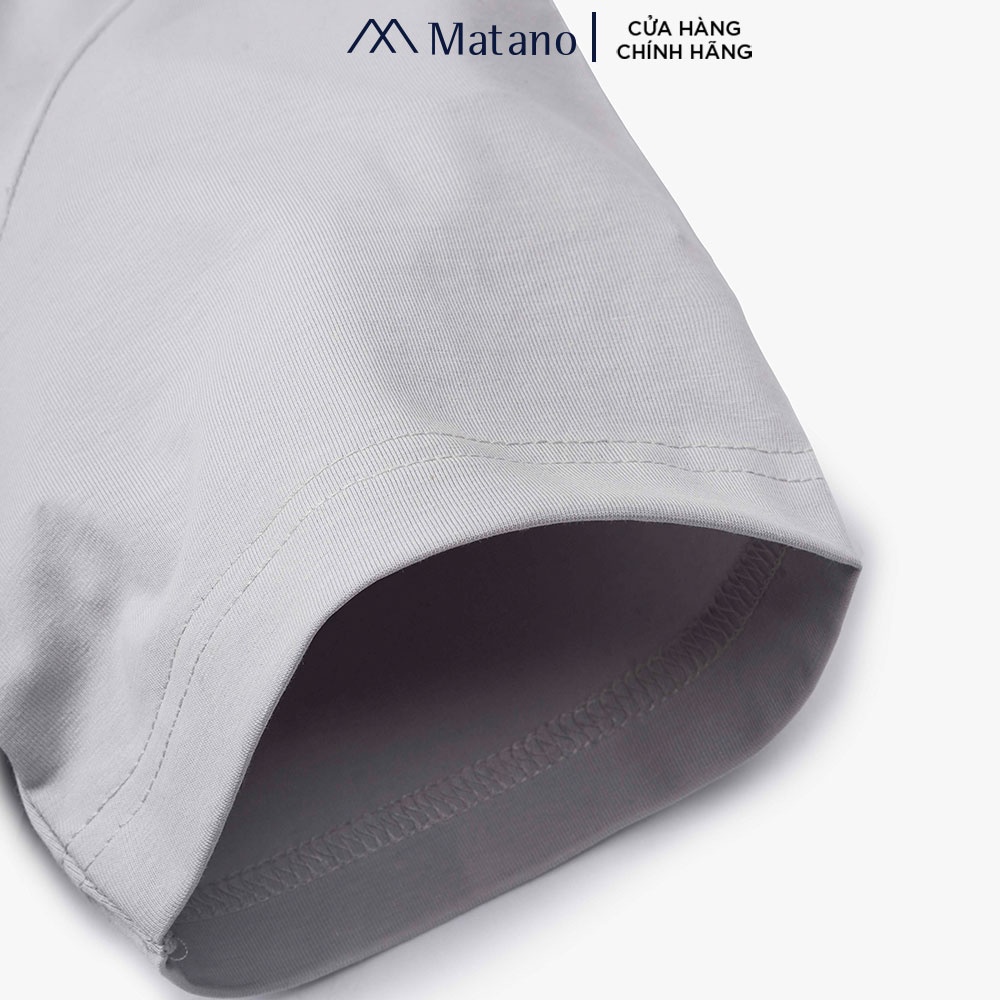 Áo thun nam cổ tròn thêu chữ MATANO AT090 phông ngắn tay đơn giản dễ mặc vải cotton 4 chiều thoải mái, thấm mồ hôi