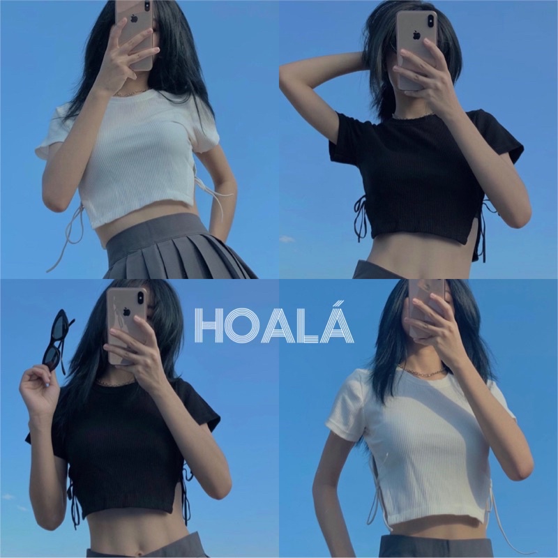 Áo Croptop Đan Dây Hông Cá Tính A64