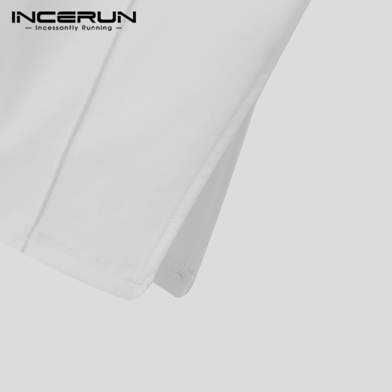 Set áo thun tay lỡ + quần dài INCERUN phong cách Hồi giáo cho nam
