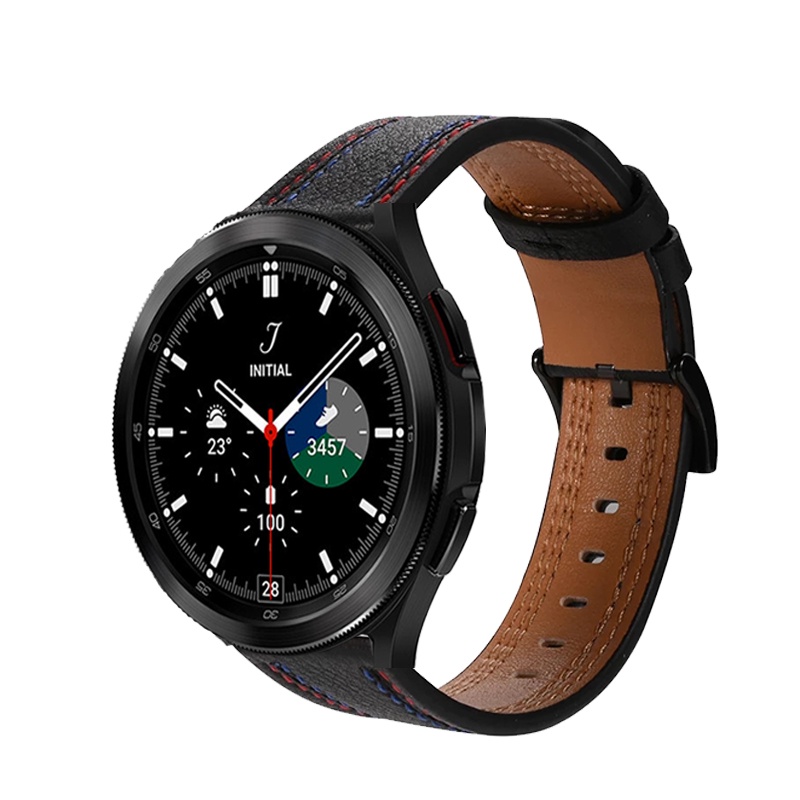 Dây đeo bằng da 20mm cao cấp cho đồng hồ thông minh Samsung Galaxy Watch 6 Classic5 5 Pro 4 42 46mm40 44mm 43mm 47mm