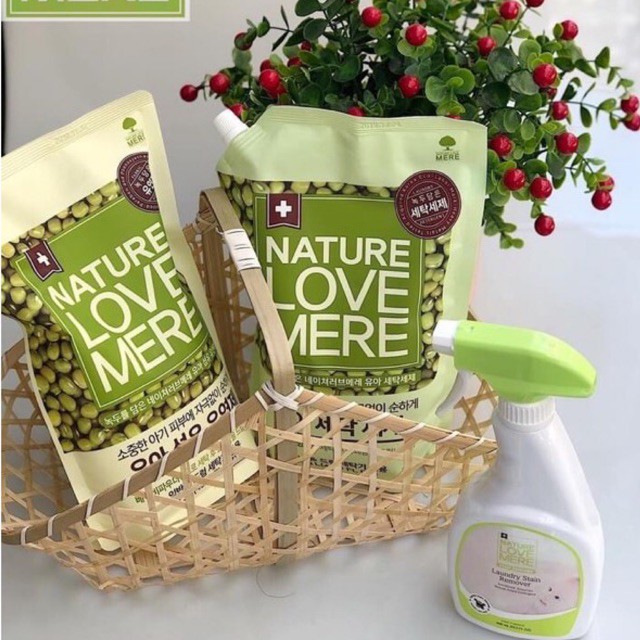 Nước giặt/xả NATURE LOVE MERE cao cấp Hàn Quốc cho bé túi 1.3L