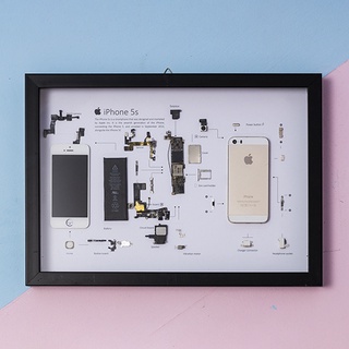 Khung tranh tiêu bản điện thoại iphone 5s gold, tranh decor trang trí nhà cửa, linh kiện, phụ kiện Apple