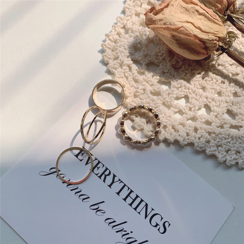 Set 4 Nhẫn Thời Trang Hàn Quốc Cho Nữ