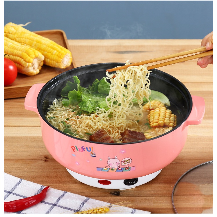 Nồi nấu lẩu, nấu canh bằng điện đa năng size lớn 26cm 28cm, nồi lẩu điện