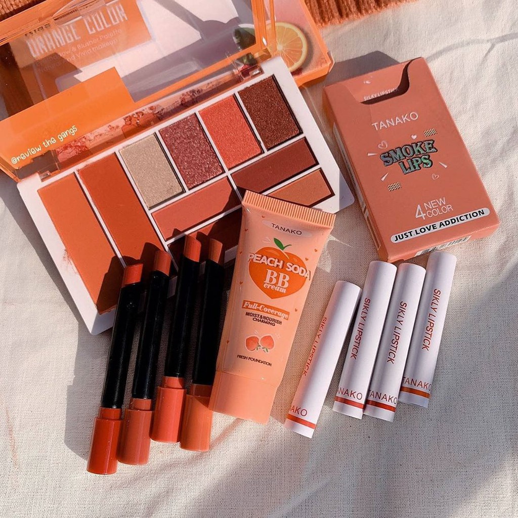 COMBO Bảng Phấn Mắt + Kem nền + Sét son Mini 4 cây siêu kute