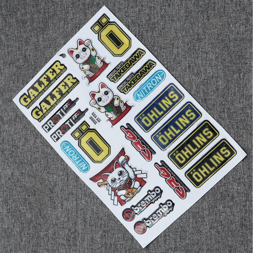 BỘ TEM DẬP NỔI CHỐNG NƯỚC MẪU RACINGBOY NHIỀU MÀU TRANG TRÍ XE NHIỀU STICKER ĐỘC ĐÁO KEO SIÊU DÍNH