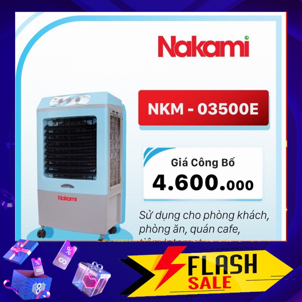 Quạt điều hòa, hơi nước làm mát không khí NAKAMI NKM-03500E ( Nút Cơ )