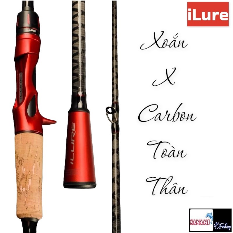 Cần Câu Máy Chính Hãng Cao Cấp iLure CM05 2M1 Thiết Kế Carbon Mật Độ Cao Xoắn X Toàn Thân - Sanami Fishing Store