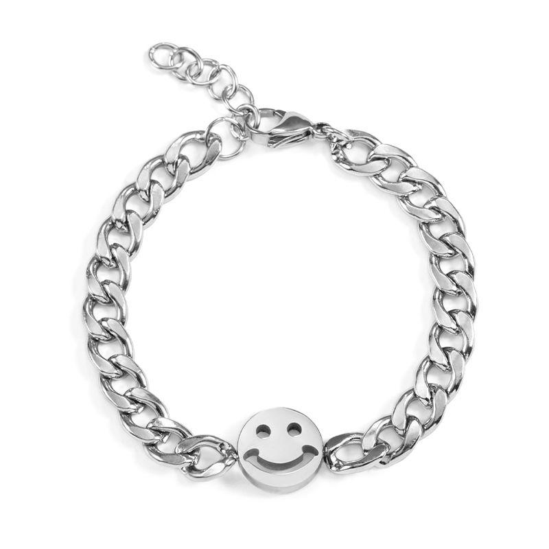 Vòng Tay Kim Loại Mặt Hình Mặt Cười Cho Nam Và Nữ